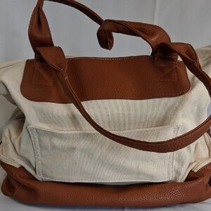 Elegant Brown and Cream Tote Bag